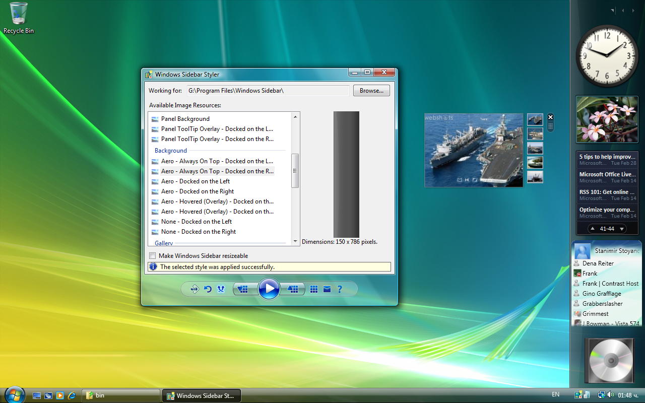 Windows Sidebar. Боковая панель Windows. Windows Vista Sidebar. Боковая панель для Windows 7.