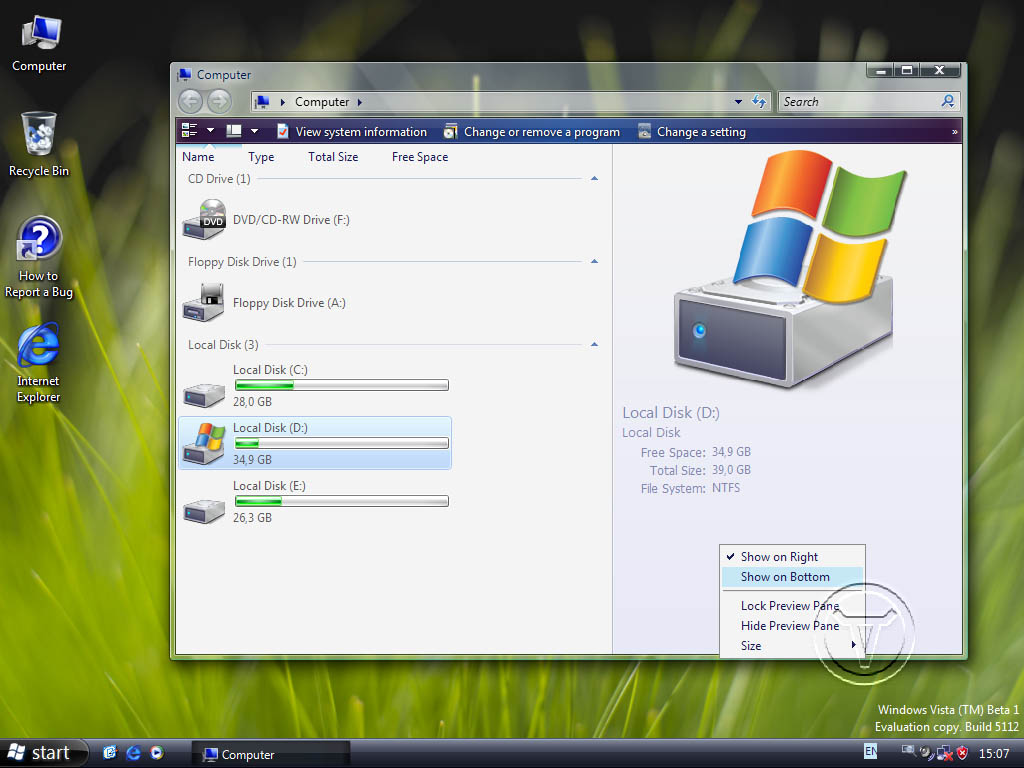 Сборка 1.5 1. Виндовс Виста бета. Разработка Windows Vista. Бета-версия Windows Vista. Windows Vista проводник.